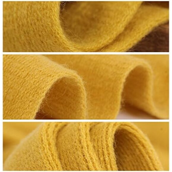 Women's Warm Infinity Scarf Set Blanket Wrap Soft Polyester Knit Khaki - Picture 6 of 6